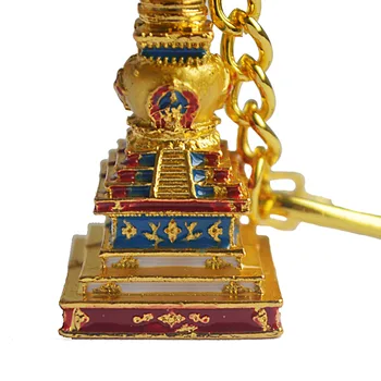 2016 Karšto Pardavimo Feng Shui Buda Stupa Keychain Amuletas Kinų Stiliaus Raktų Pakabukai W1693