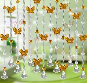 2016 m., naujas 5 string Namų puošybai Granulių užuolaidų stiklo granulių individualų drugelis kristalų karoliukų užuolaidos