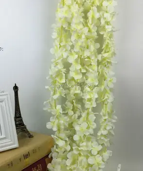 2016 mados dirbtinis Hydrangea wisteria gėlių plotai vestuvių arch gėlės rotango marrige šalies Girliandas Apdailos Gėlių