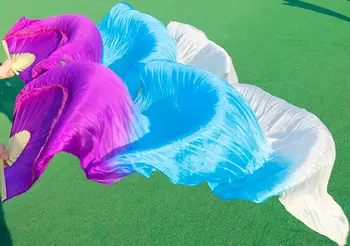 2016 Nauja siunta moterų šilko pilvo šokių gerbėjas vualiai pilvo šokio gerbėjai parduoti Violetinė+turkio spalvos+balta 180*90 cm