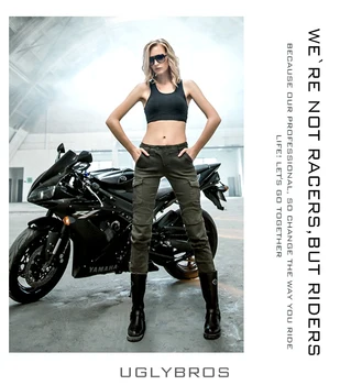 2016 Naujausias Kietas Uglybros MOTORPOOL UBS06 moterų džinsus Motociklo jojimo kelnės, Džinsai mergaitė džinsai motor kelnes Armijos Žalia