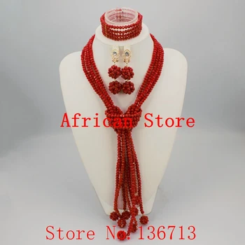 2016 panas penjualan pernikahan Nigerija Afrikos perhiasan manik-manik nustatyti, Kalung kostum Afrikos Nustatyti perhiasan pengantin R112