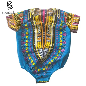 2017 afrikos mados batikos vaškas dashiki spausdinimo grynos medvilnės Jumpsuits vaikas drabužiai, marškinėliai Vaikų drabužių berniukai ir mergaitė