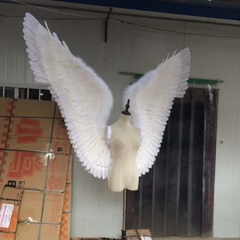 2017 Balta didelių suaugusių angelo sparnu podiumo apatinius rodyti rekvizitai festivalis Angelo sparno Plunksna cosplay kostiumas šalis tiekimo