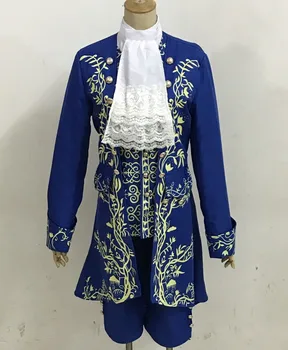 2017 Kino Filmo Grožio ir Žvėrys Princas Žvėris Mėlyna Uniforma Cosplay Kostiumas