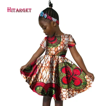 2017 m. Naujos Afrikos Moterims, Drabužiai vaikams dashiki Tradicinės medvilnės Suknelės, Drabužiai Atitinkančių Afrikos Spausdinti Vaikams, Suknelės WYT60