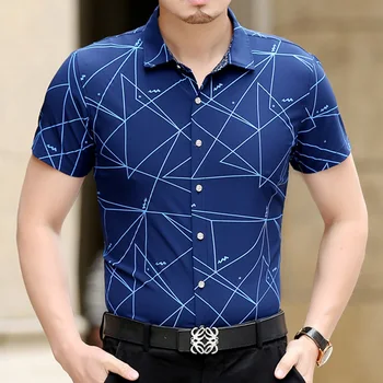 2017 m. vasarą, pavasarį naujas vyrų atspausdinta marškinėliai, trumpas rankovėmis vyriški marškinėliai slim mados vyriški marškinėliai atsitiktinis verslo marškinėliai XL 2XL 3XL