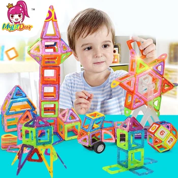 2017 MylitDear Didelis Dydis Magnetinė Dizaineris 61Pcs Blokai 3D Statybos Žaislas Vaikams, Kūdikių Švietimo Kūrybos Plytų Žaislai