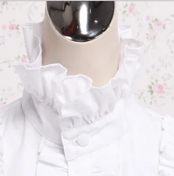 2017 Naujas Baltos spalvos Medvilnės Lolita Marškinėliai su nėrinių kasdien dėvėti prigludę rankovių lolita pritaikyti plius dydis suaugusieji