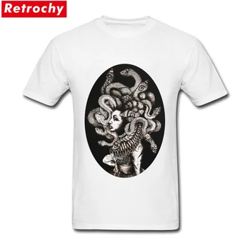 2017 Naujas Medusa Gyvatė Marškinėlius Vyro Gatvės Trumpas Rankovės O-kaklo Minkštos Medvilnės graikų Mitologijoje Užsakymą Išspausdinti XXXL T Shirt Mens Tees