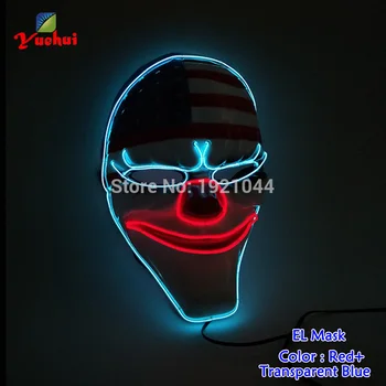 2017 Naujausias Halloween Mask Nacionalinės Vėliavos Kaukė EL viela Žėrintis Lanksčias LED Neon light šokių Karnavalas Madinga Šalies Prekių