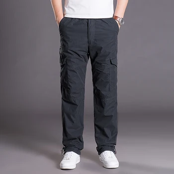 2017 naują atvykimo žiemos stiliaus vyrų kašmyras sustorėjimas krovinių kelnės mados atsitiktinis kišenės prarasti tvirtą kelnės didelis dydis S-7XL