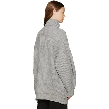 2017 naują pilkos spalvos minkštas šiltas widd tinka vėžlys kaklo megztinis