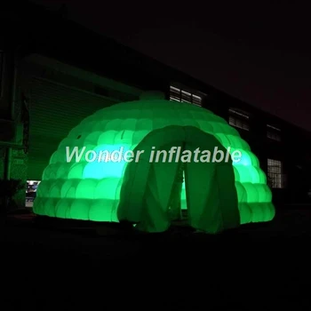 2017 populiariausių LED apšvietimas pripučiami varpelio palapinė didelės baltos spalvos, pripučiami oro marquee kupolas-palapinė renginiams