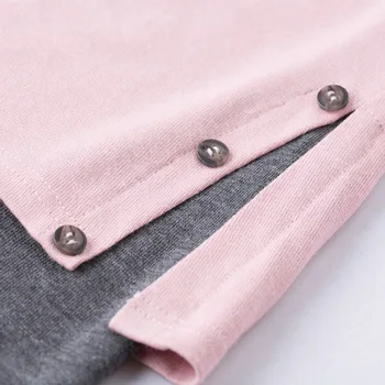 2017 Spring Women Plus Size Clothing T-shirt Fashion O-neck Long Sleeve False Two Pieces Bottom Shirt Tops L-5XL Pink