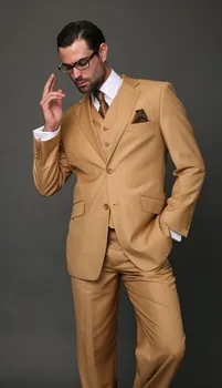 2017 Vėliau kaip Kailis Ziajać Dizaino Rudas Chaki Klasikinis Vyrų Kostiumas Slim Fit Šiuolaikinių Vestuvių Švarkas Apranga Custom 3 Gabalas tinka Terno