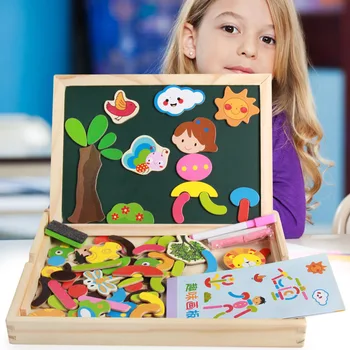 2017New Mediniai Daugiafunkcį Vaikų Magnetinis Lipdukas Įspūdį Rašymo Braižymo Lentos Lentos Montessori Mokymo Švietimo Žaislas