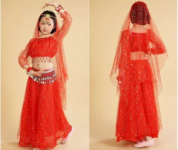 2018 Aukštos kokybės pigūs vaiko pilvo šokio kostiumų 6 vnt/set vaikai Indijos šokių suknelė parduodama NMMG10