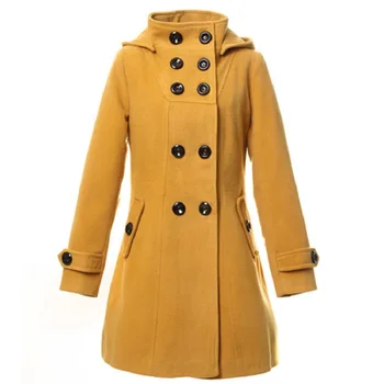 2018 Karšta, Žiemą, Pavasarį moterys vilnonis paltas moteriška dvieiliai gobtuvu švarkelis, kailis Dulkių sluoksnį
