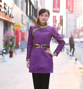 2018 m. Pavasarį ir rudenį Originalus Vintage Etninės Purpurine Skraiste, Drabužių moterų robed mongolija šokių drabužius moterų kostiumas suknelė