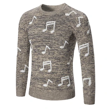 2018 m. rudens žiemos naujas vyrų atsitiktinis Megztinis vyrams Kinų stiliaus plonas megztinis O-kaklo Muzikos charakterį modelio megztinis drabužiai Viršūnės