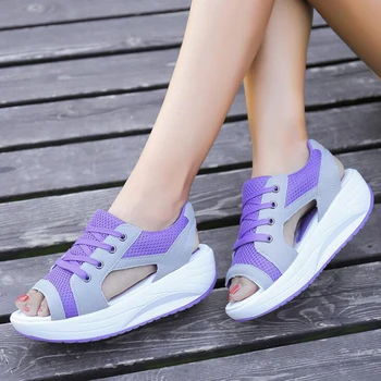 2018 m. vasaros moterų sandalai aukštos kokybės akių mados nėriniai-up moterų platforma batai butas platformos basutės paplūdimio bateliai