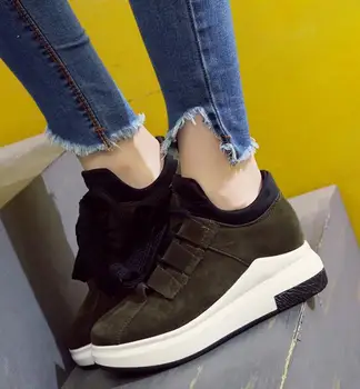 2018 natūralios Odos plokšti batai moterims, Nėrinių Platforma Mokasīni, Butai studentų Laisvalaikio moteriški bateliai, storas, platforminiai batai