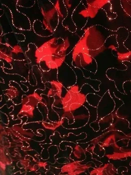 2018 naujas mados Raudonos gėlės spaudinių Šilko audinio, šilko, aksomo audinio 115*110CM medžiagos tiulio Haircoton tissu didmeninė telas