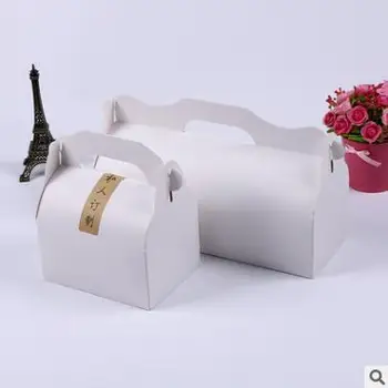 2018 Naujas Pakavimo Maišeliai Cupcake Lauke Macaron Dėžės Kietos Baltos, Juodos Kepimo Maisto Kraft Popieriaus Dėžės Tortas Turėtojas Saugojimo Reikmenys