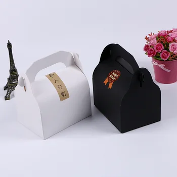 2018 Naujas Pakavimo Maišeliai Cupcake Lauke Macaron Dėžės Kietos Baltos, Juodos Kepimo Maisto Kraft Popieriaus Dėžės Tortas Turėtojas Saugojimo Reikmenys