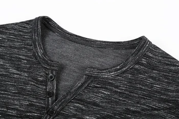 2018 naujas Tee Viršūnes ilgomis Rankovėmis Stilingas Slim Fit marškinėliai Mygtuką kišenė Atsitiktinis Outwears Populiarus Dizainas Naujas Vyrų Henley Marškinėliai