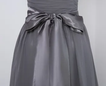 2018 Pigūs Bridesmaid Dresses Pagal 50-line Bžūp Rankovėmis Matyti Per Lankas Pilkos spalvos Šifono Nėrinių Vestuvės Suknelės