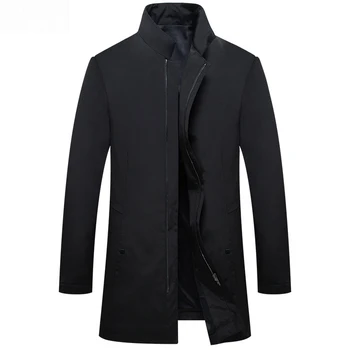 2018 Spring New Casual Medium Long Casaco Masculino Excellent Quality Black Blue Color Trench Man Jacket