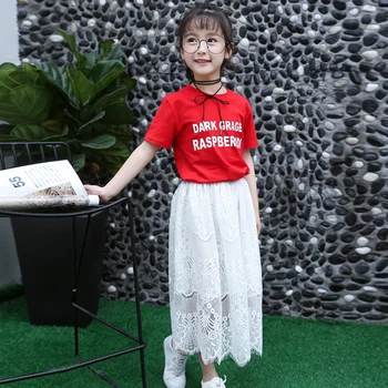 2018 vaikų clothingg vasaros mergaitė tutu sijonas paauglys merginos tiulio sijonai ilgai nėrinių princesė šalies vaikų purus Pettiskirts