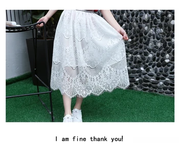 2018 vaikų clothingg vasaros mergaitė tutu sijonas paauglys merginos tiulio sijonai ilgai nėrinių princesė šalies vaikų purus Pettiskirts