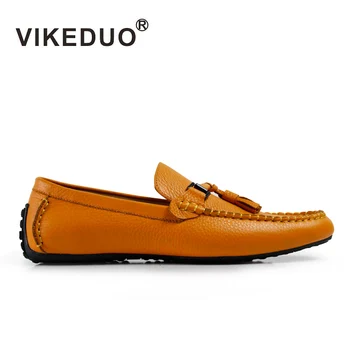 2018 Vikeduo Handmade Hot Mens Moccasin Gommino Shoes Genuine Cow Leather Fashion Casual Luxury Life Home Original Design