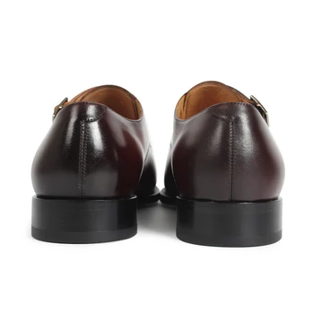 2018 Vikeduo Hot Handmade Custom Genuine Leather Shoes Party Wedding Dress Shoe Luxury Fashion Original Design Men Monk Shoes