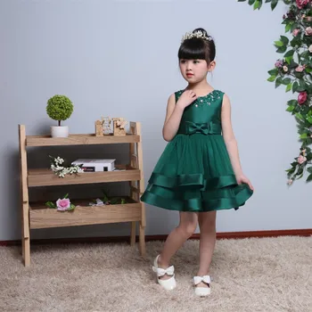 2018 Žaliosios Vestuvės Gėlių Mergaičių Suknelės Vaikams, Kūdikių China Lankas, Kamuolys Suknelė Pirmosios Komunijos Suknelės Gimtadienį Krikšto Suknelės