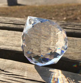20pcs aišku, 80mm krištolo stiklo prizmės blizgančių fengshui kamuolys nepriklausomo šviestuvo lempos x'mas vestuvių dalis saulės gaudytojas