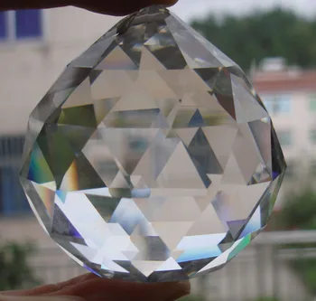 20pcs aišku, 80mm krištolo stiklo prizmės blizgančių fengshui kamuolys nepriklausomo šviestuvo lempos x'mas vestuvių dalis saulės gaudytojas