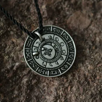 20pcs didmeninė senas mėnulio fazės talismanas karoliai rune pakabukas amuletas papuošalai Šviesą Pagonių pakabukas