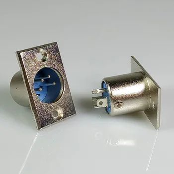 20pcs XLR laido jungtis 4pin XLR male kištukas Profesinės garsiakalbio plug Fiksuotojo panel mount metalinis nikeliuotas kabelio adapteris