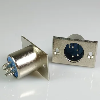 20pcs XLR laido jungtis 4pin XLR male kištukas Profesinės garsiakalbio plug Fiksuotojo panel mount metalinis nikeliuotas kabelio adapteris