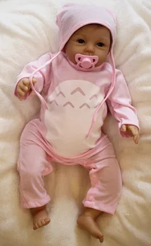 22 colių Silikono Minkšta Vaikiška Vinilo Reborn Baby Girl Lėlės Naujagimių Tikroviška Kūdikių Rankų darbo dovana Žaislai