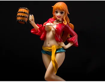 22cm Japonų anime One Piece Seksualus Nami Barelį Cask Anime Veiksmų Skaičiai Žaislų Kolekcijos Modelis Žaislai Mini Dovanos Vaikams