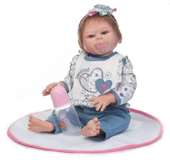 22inch Visą Silikono Kūdikių Lėlės Reborn Bebe Atgimę Žaislai Vaikams Gyvas Naujagimis Mergina Kūdikiams Gyva Lėlė Vaikas Vonia Boneca