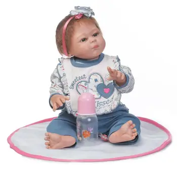 22inch Visą Silikono Kūdikių Lėlės Reborn Bebe Atgimę Žaislai Vaikams Gyvas Naujagimis Mergina Kūdikiams Gyva Lėlė Vaikas Vonia Boneca