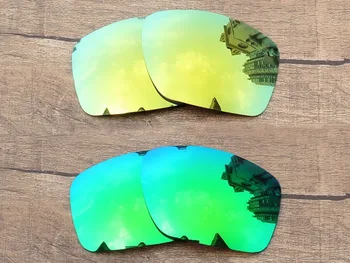 24K Aukso & Emerald Green 2 Poros Veidrodis Poliarizuota Pakeitimas Objektyvai Už Big Taco Akiniai nuo saulės, Rėmeliai UVA ir UVB Apsauga