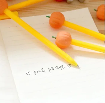 24pcs/daug Kawaii 3D Moliūgų dizaino gelio rašiklis 0.38 mm, juodas rašalas, raštinės reikmenys pen Studentų dovana, prizas Office mokyklinės prekės, Didmeninė