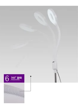 24W LED Lempos Shadowless su X8 didinamąjį stiklą Už Tatuiruotė Meno Nagų Antakių Pusiau permanentinis Makiažas Salonas Home Lempų Surinkimas pagal save